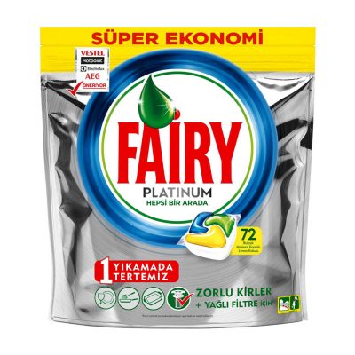 قرص ماشین ظرفشویی فیری پلاتینیوم Fairy Platinum بسته 72 عددی